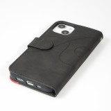 iPhone 15 Case Hülle - Flip classical elegant fine lines - Schwarz
