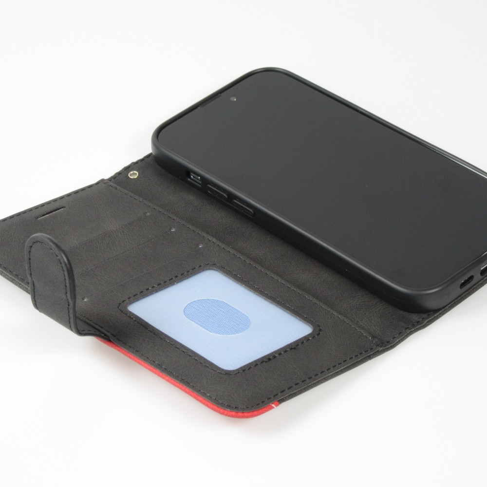 iPhone 15 Case Hülle - Flip classical elegant fine lines - Schwarz