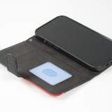 iPhone 15 Case Hülle - Flip classical elegant fine lines - Schwarz