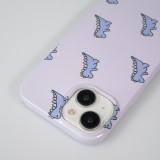 iPhone 14 Case Hülle - Gel starr hart - Kleiner Dinosaurier - Hellviolett