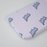iPhone 14 Case Hülle - Gel starr hart - Kleiner Dinosaurier - Hellviolett