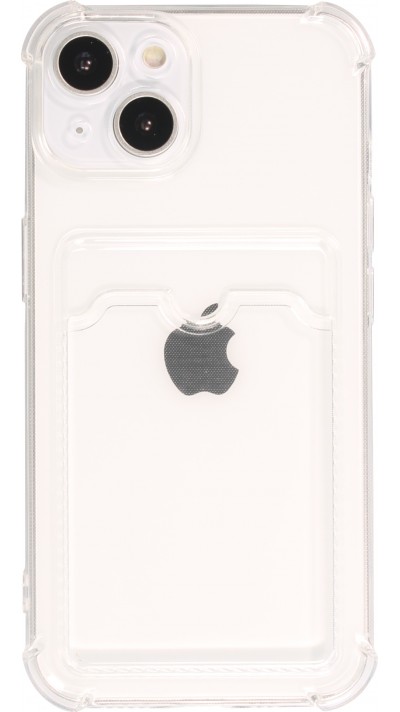 iPhone 13 Case Hülle - Gummi Silikon bumper super flexibel mit Kartenhalter transparent