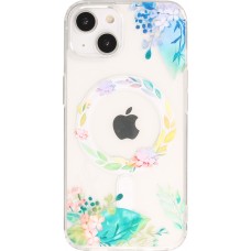 iPhone 16e Case Hülle - Gummi Silikon steif mit MagSafe Frühlings Blumen - Transparent