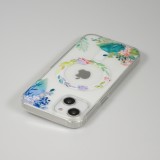 iPhone 16e Case Hülle - Gummi Silikon steif mit MagSafe Frühlings Blumen - Transparent