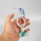 iPhone 16e Case Hülle - Gummi Silikon steif mit MagSafe Frühlings Blumen - Transparent