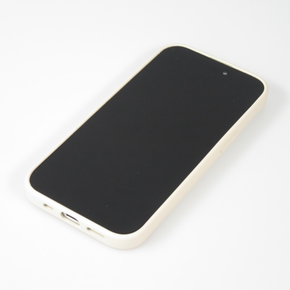 iPhone 14 Case Hülle - Gel Silikon weich - Relaxed Cat - Beige