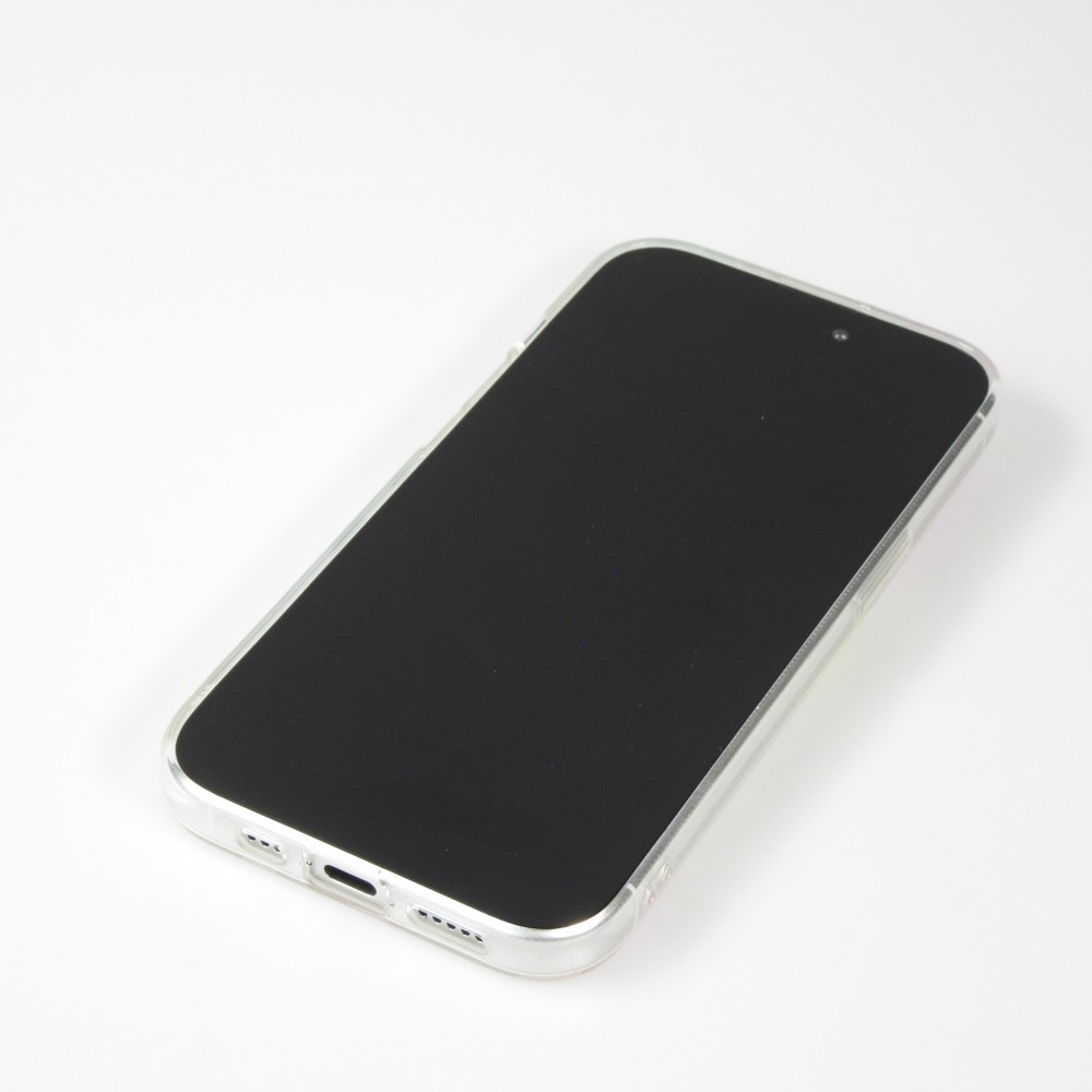 iPhone 14 Case H&uuml;lle - Gummi Silikon farbige Wellen - Pina Colada