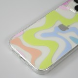 iPhone 14 Case H&uuml;lle - Gummi Silikon farbige Wellen - Pina Colada