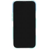 iPhone 14 Pro Max Case Hülle - Gel Soft touch glatt Streifen Blau/türkies