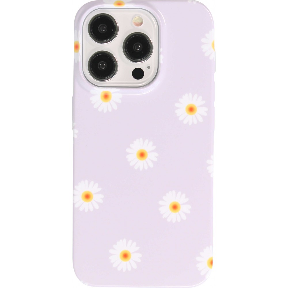 iPhone 15 Pro Max Case Hülle - Kunststoff glossy Kleine Blümchen - Hellviolett