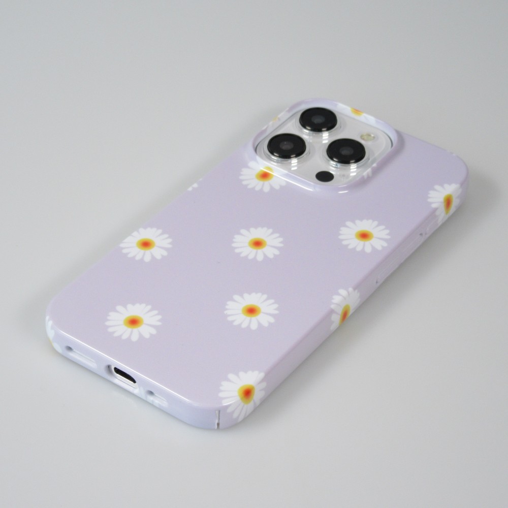 iPhone 15 Pro Max Case Hülle - Kunststoff glossy Kleine Blümchen - Hellviolett