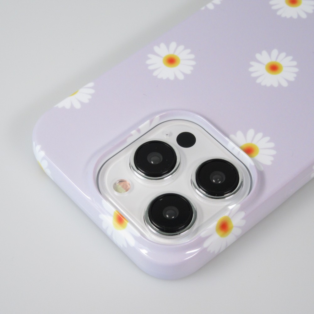iPhone 15 Pro Max Case Hülle - Kunststoff glossy Kleine Blümchen - Hellviolett