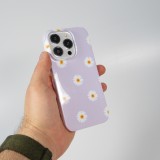 iPhone 15 Pro Max Case Hülle - Kunststoff glossy Kleine Blümchen - Hellviolett