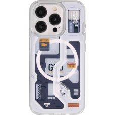 Coque iPhone 14 Pro Max - Gel silicone Machine Armor Type-G20 MagSafe - Bleu clair