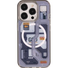 iPhone 15 Pro Case Hülle - Gummi Silikon Machine Armor Type-G20 MagSafe - Dunkelblau
