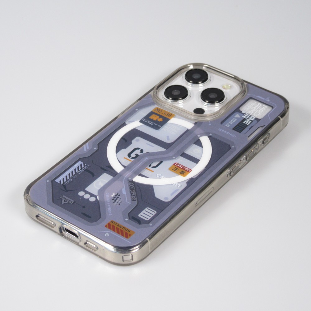 iPhone 15 Pro Case Hülle - Gummi Silikon Machine Armor Type-G20 MagSafe - Dunkelblau