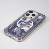 iPhone 15 Pro Case Hülle - Gummi Silikon Machine Armor Type-G20 MagSafe - Dunkelblau
