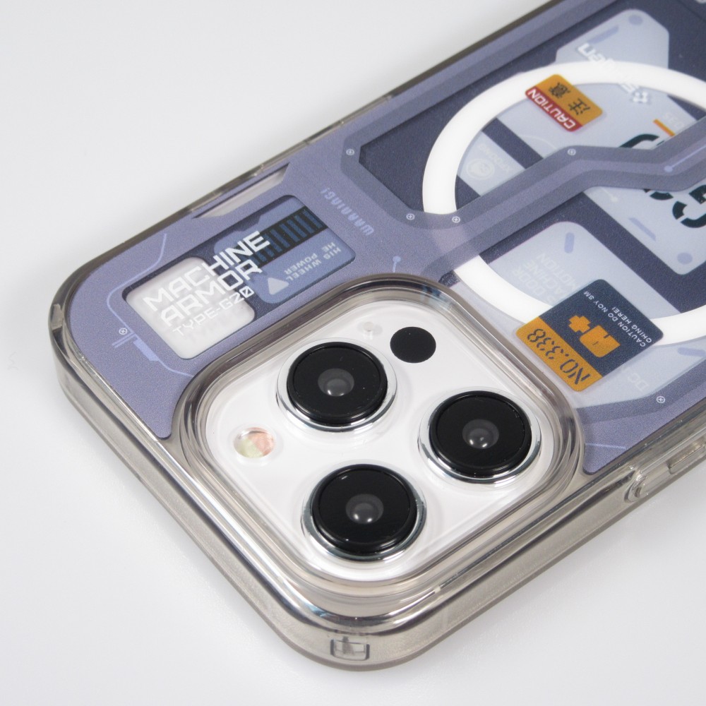 iPhone 15 Pro Case Hülle - Gummi Silikon Machine Armor Type-G20 MagSafe - Dunkelblau
