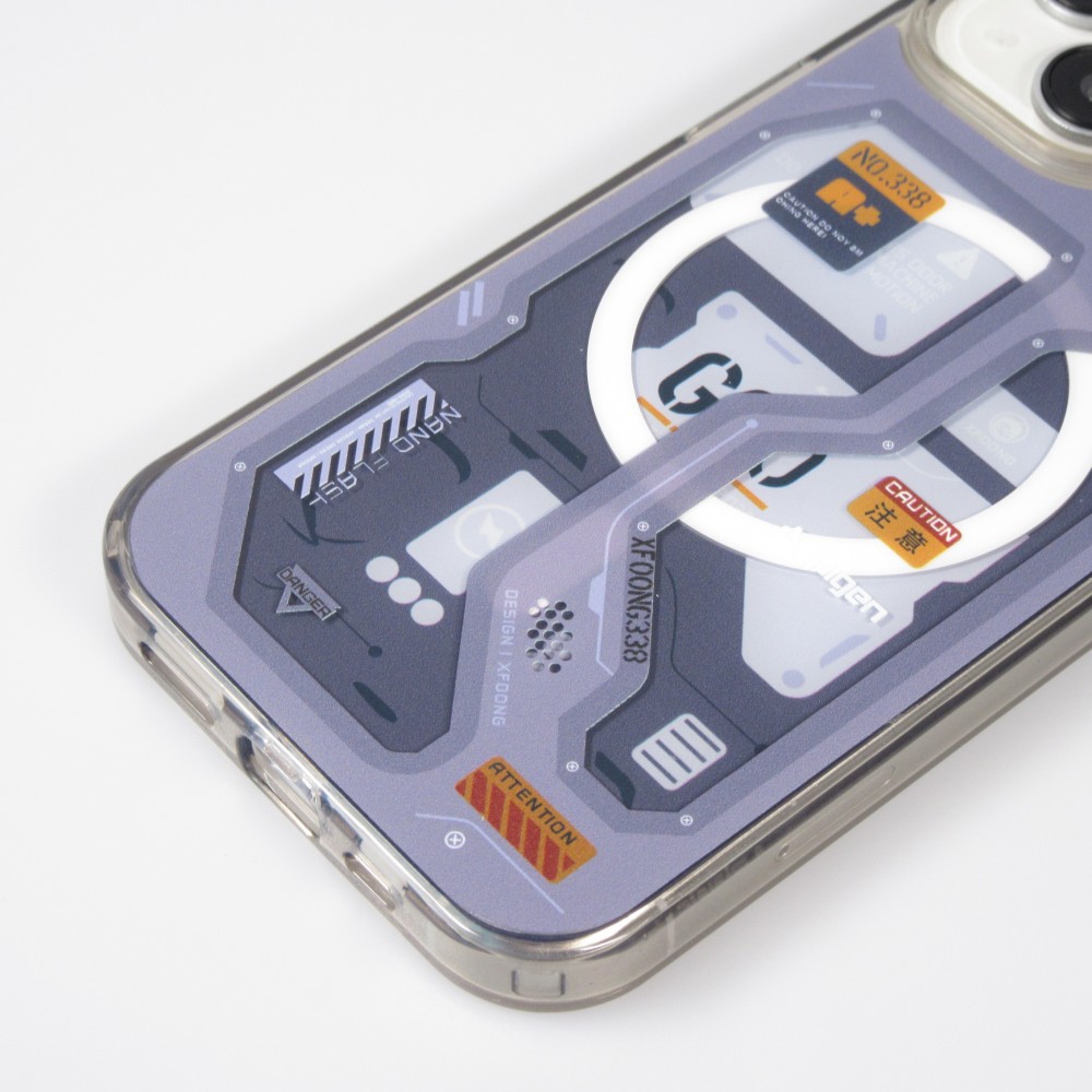 iPhone 15 Pro Case Hülle - Gummi Silikon Machine Armor Type-G20 MagSafe - Dunkelblau