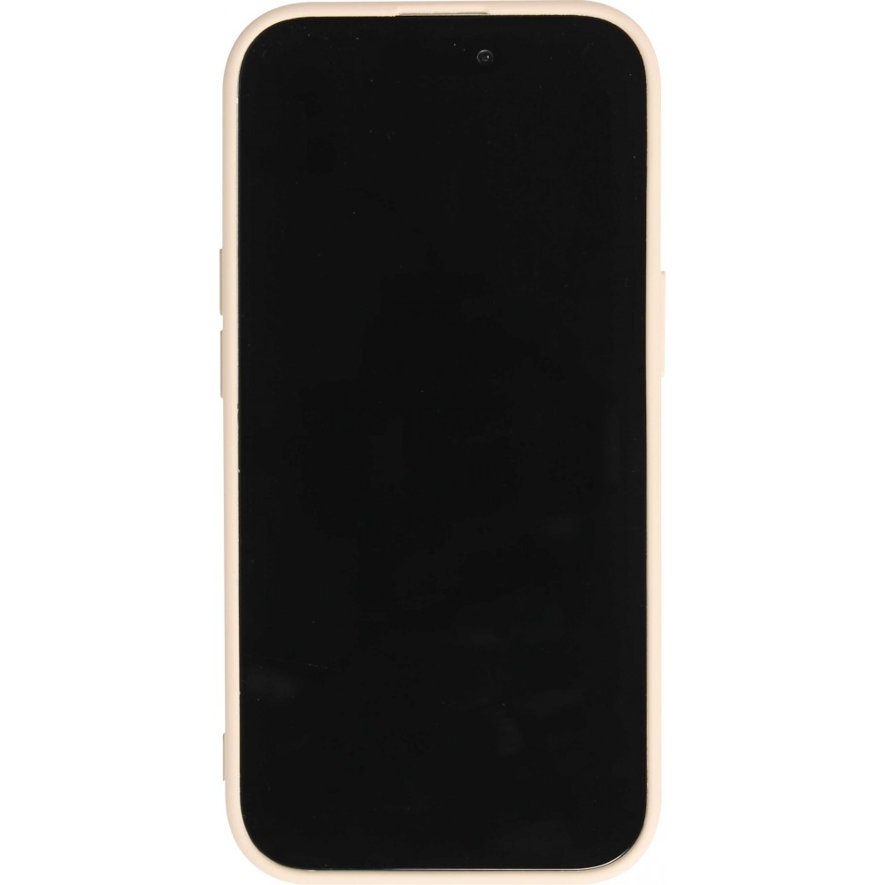 iPhone 14 Pro Case Hülle - Gel Silikon weich - Relaxed Cat - Beige