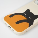 iPhone 14 Pro Case Hülle - Gel Silikon weich - Relaxed Cat - Beige