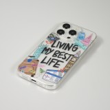 Coque iPhone 14 Pro Max - Gel silicone transparent Living my best Life