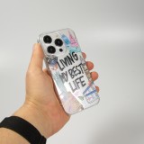 Coque iPhone 14 Pro Max - Gel silicone transparent Living my best Life