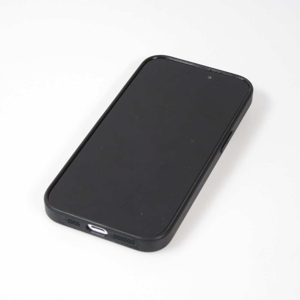 iPhone 13 Pro Max Case Hülle - Glass Marmor mit Silikonrand - Weiss