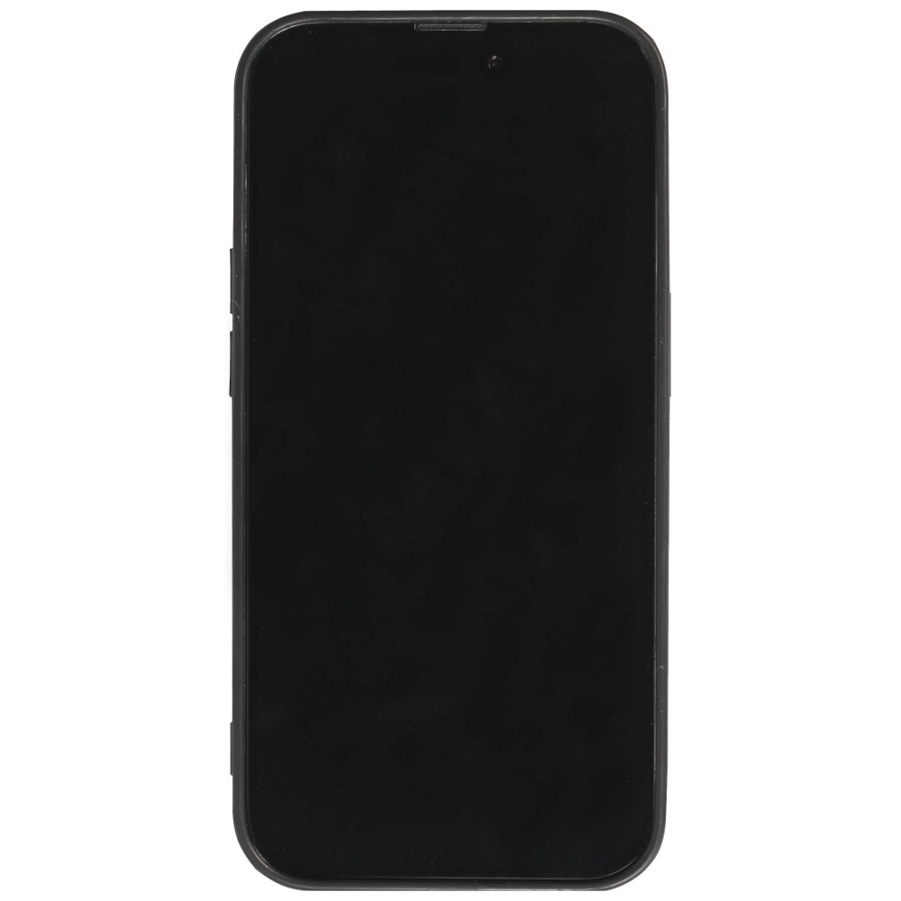 Coque iPhone 13 Pro Max - Glass marbre avec bord en silicone - Bleu foncé