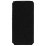 Coque iPhone 13 Pro Max - Glass marbre avec bord en silicone - Bleu foncé