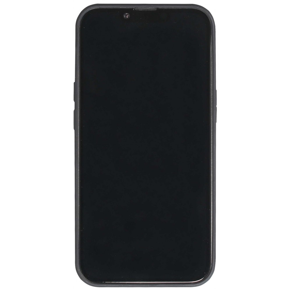 Coque iPhone 13 Pro Max - Glass marbre avec bord en silicone - Violet