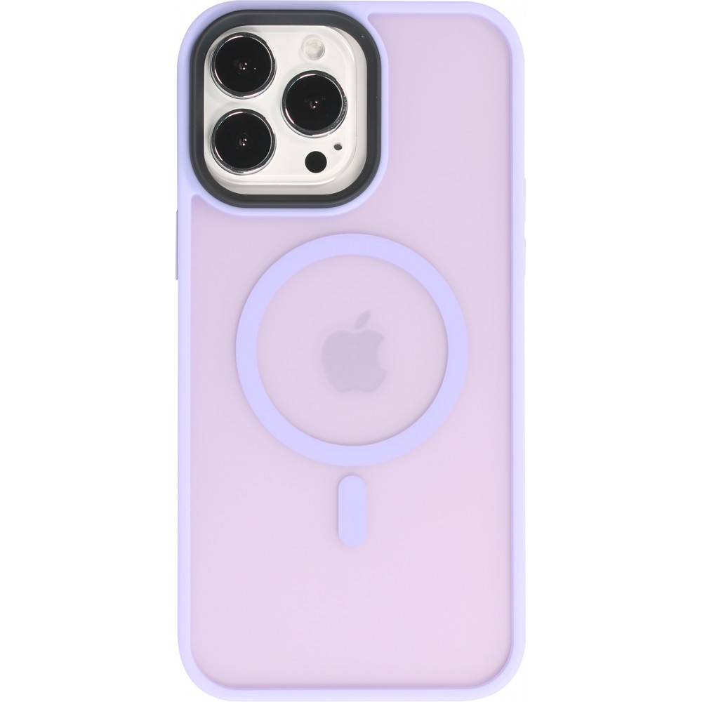 Coque iPhone 14 Pro Max - Jelly cover glass semi-transparente MagSafe - Light purple