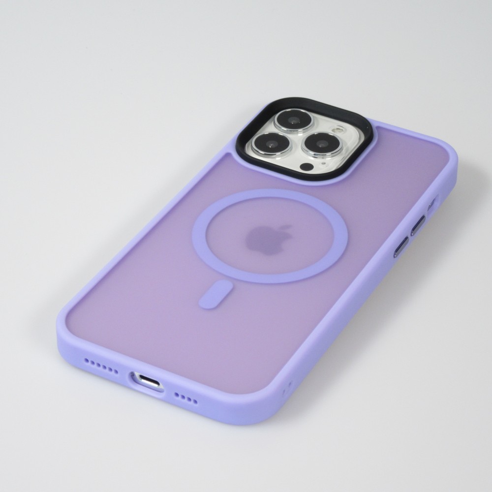 Coque iPhone 14 Pro Max - Jelly cover glass semi-transparente MagSafe - Light purple