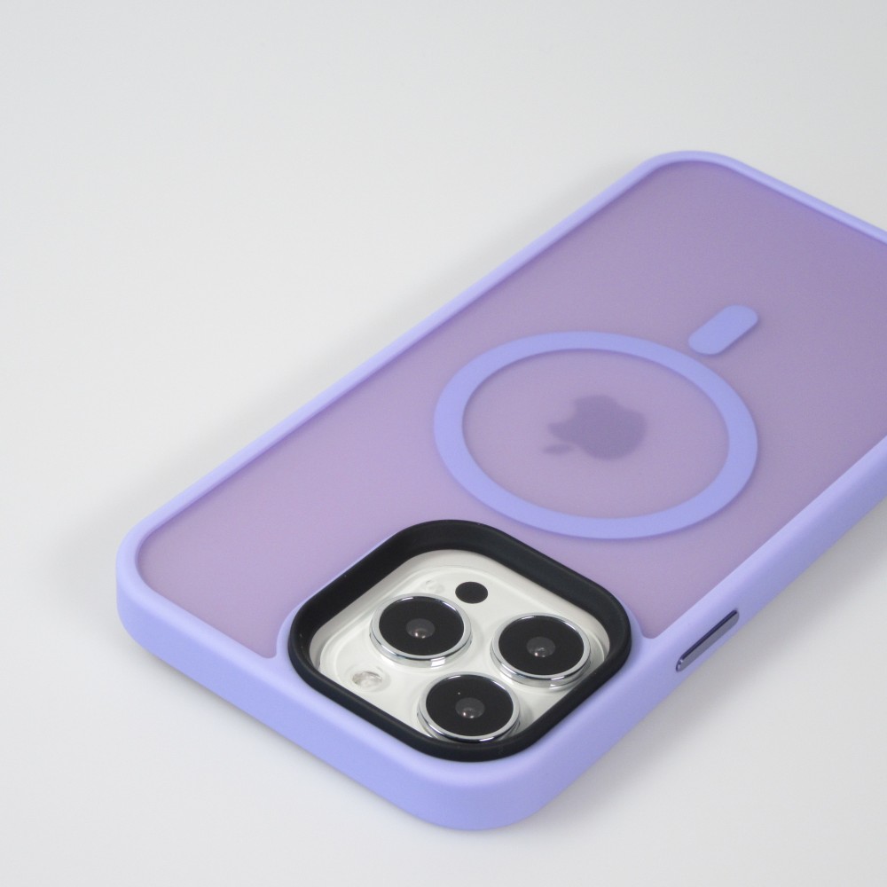 Coque iPhone 14 Pro Max - Jelly cover glass semi-transparente MagSafe - Light purple