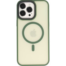 iPhone 13 Pro Max Case Hülle - Jelly cover glass semi-durchsichtig MagSafe - Midnight green