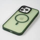 iPhone 13 Pro Max Case Hülle - Jelly cover glass semi-durchsichtig MagSafe - Midnight green