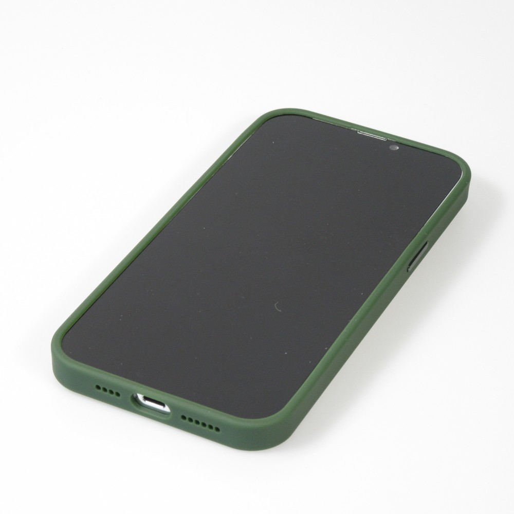 iPhone 13 Pro Max Case Hülle - Jelly cover glass semi-durchsichtig MagSafe - Midnight green