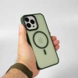 iPhone 13 Pro Max Case Hülle - Jelly cover glass semi-durchsichtig MagSafe - Midnight green