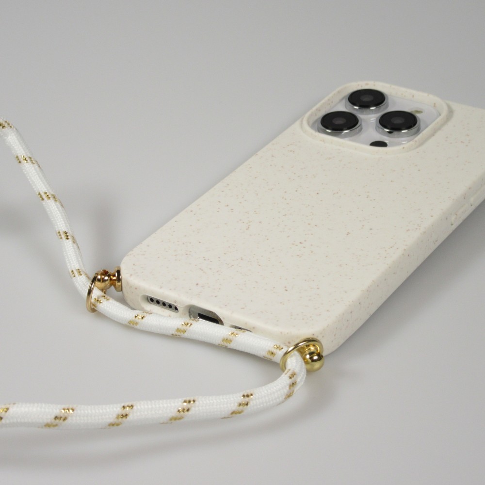 Samsung iPhone 16e Case Hülle - Bio Eco-Friendly Vegan mit Handykette Necklace - Weiss