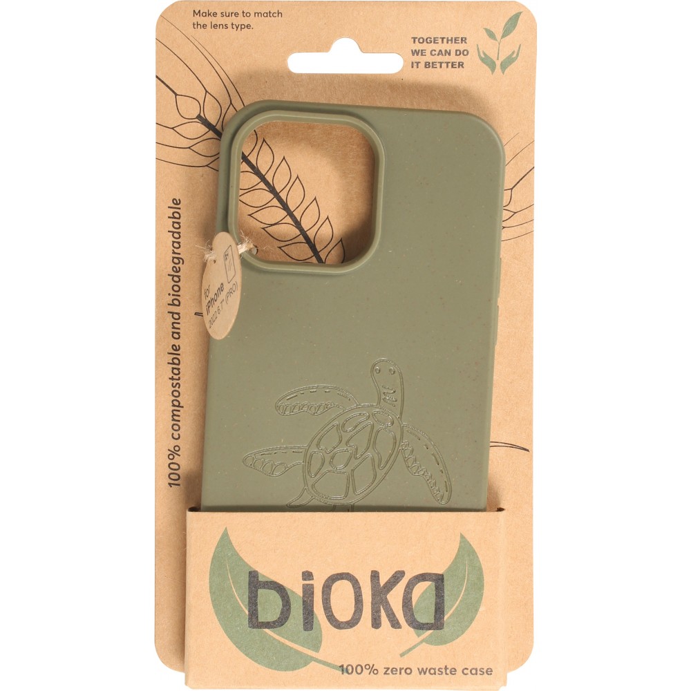 iPhone 14 Pro Max Case Hülle - Bioka Biologisch Abbaubar Eco-Friendly Kompostierbar - Seele der Schildkröte - Dunkelgrün