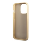 iPhone 14 Pro Max Case Hülle - Guess Gold Glitter mit goldenem Metalllogo - Gold