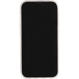 iPhone 14 Pro Case Hülle - Gummi Silikon steif mit MagSafe blaue Rose - Transparent