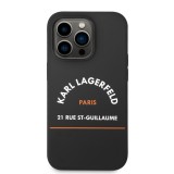 iPhone 14 Plus Case Hülle - Karl Lagerfeld Rue St-Guillaume Silikon Soft-Touch - Schwarz