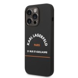 iPhone 14 Plus Case Hülle - Karl Lagerfeld Rue St-Guillaume Silikon Soft-Touch - Schwarz