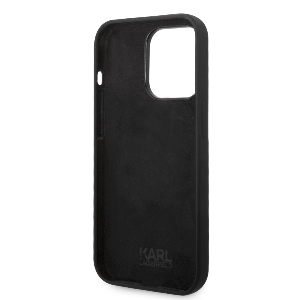 iPhone 14 Plus Case Hülle - Karl Lagerfeld Rue St-Guillaume Silikon Soft-Touch - Schwarz