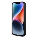 iPhone 14 Pro Max Case Hülle - Karl Lagerfeld genarbtes Kunstleder mit wiederholtem Logoaufdruck - Schwarz