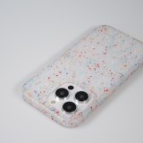 iPhone 14 Pro Max Case Hülle - Silikon neu zusammengesetzt mit mehrfarbigen Punkten Sensation Dots - Transparent