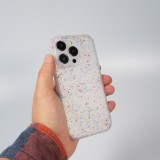 iPhone 14 Pro Max Case Hülle - Silikon neu zusammengesetzt mit mehrfarbigen Punkten Sensation Dots - Transparent