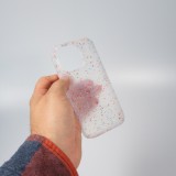 iPhone 14 Pro Max Case Hülle - Silikon neu zusammengesetzt mit mehrfarbigen Punkten Sensation Dots - Transparent