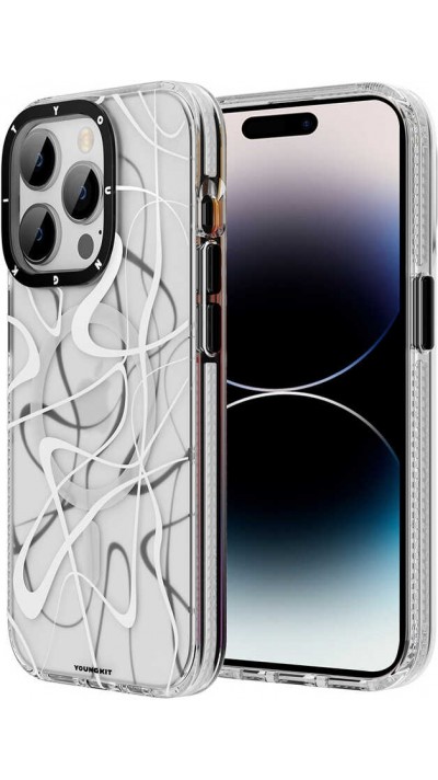 iPhone 14 Pro Max Case Hülle - Youngkit Ink Series semi-transparent MagSafe - Weiss